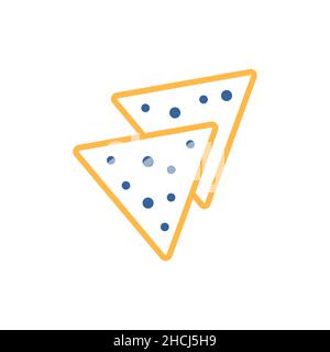 Tortilla Chips oder Nachos tortillas Vektor flaches Symbol. Schild für Fast Food. Graph Symbol für Kochen Website und Apps Design, Logo, App, UI Stock Vektor