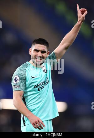 London, Großbritannien. 29th Dez 2021. Neal Maupay von Brighton & Hove Albion schaut während des Premier League-Spiels in Stamford Bridge, London, auf. Bildnachweis sollte lauten: Jacques Feeney/Sportimage Kredit: Sportimage/Alamy Live News Stockfoto