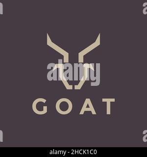 Einfache Tier Horn minimal Ziege Logo Design Vektor Grafik Symbol Symbol Zeichen Illustration kreative Idee Stock Vektor