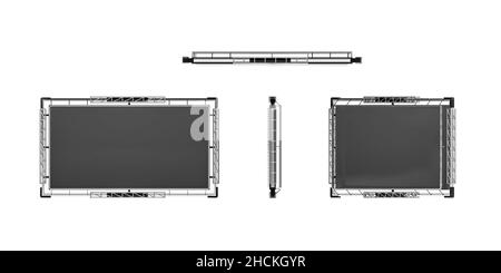 Videoplatine auf weißem Hintergrund isoliert - 3D Render Stockfoto