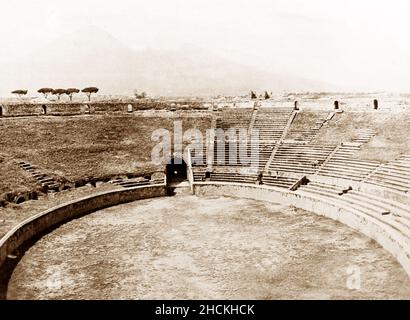 Amphitheater, Pompeji, Italien, viktorianische Zeit Stockfoto