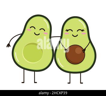 Niedliches Avocado-Vektor-Symbol. Cartoon Avocado Illustration isoliert auf weißem Hintergrund. Stock Vektor
