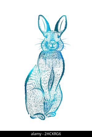 Jahr des Kaninchens 2023. Frohes neues Jahr. Frohe Ostern. Vektorgrafik Stock Vektor