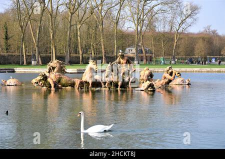 Apollo-Brunnen, zeigt den sonnengott, der seinen Wagen fährt, um den Himmel zu beleuchten, Paris (Frankreich) Stockfoto