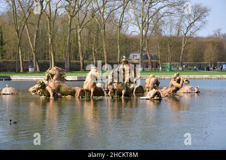 Apollo-Brunnen, zeigt den sonnengott, der seinen Wagen fährt, um den Himmel zu beleuchten, Paris (Frankreich) Stockfoto