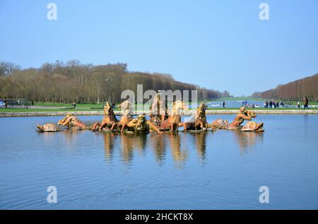 Apollo-Brunnen, zeigt den sonnengott, der seinen Wagen fährt, um den Himmel zu beleuchten, Paris (Frankreich) Stockfoto