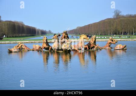 Apollo-Brunnen, zeigt den sonnengott, der seinen Wagen fährt, um den Himmel zu beleuchten, Paris (Frankreich) Stockfoto