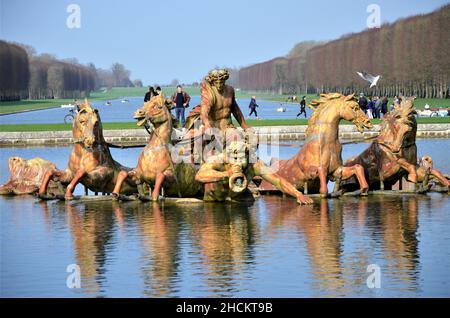 Apollo-Brunnen, zeigt den sonnengott, der seinen Wagen fährt, um den Himmel zu beleuchten, Paris (Frankreich) Stockfoto