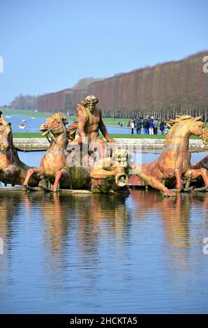 Apollo-Brunnen, zeigt den sonnengott, der seinen Wagen fährt, um den Himmel zu beleuchten, Paris (Frankreich) Stockfoto