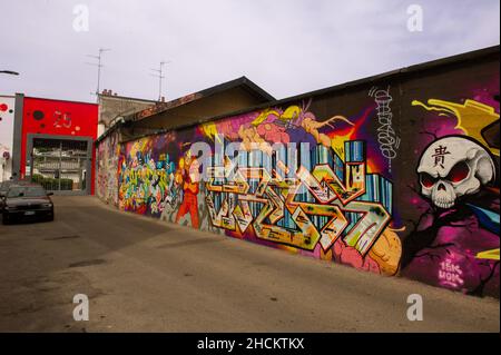 Europa, Italia, Lombardia, Mailand, Street Art im Stadtteil Bovisa. Stockfoto