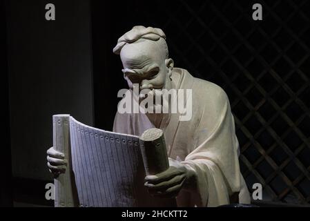 Peking, 022019. Der Konfuzius-Tempel in Peking ist der Ort, an dem die Menschen Konfuzius während der Yuan-, Ming- und Qing-Dynastien huldigten. Stockfoto