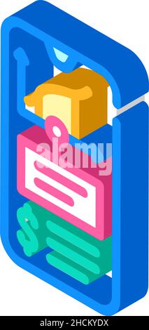 Online passive Einkommen isometrische Symbol Vektor Illustration Stock Vektor