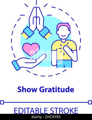 Symbol für das Konzept der Dankbarkeit anzeigen Stock Vektor