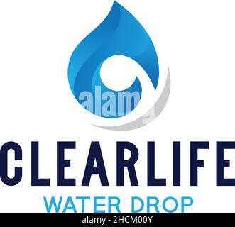 Modernes farbenfrohes CLEARLIFE Wassertropfen-Logo-Design Stock Vektor