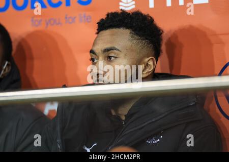 Blackpool, Großbritannien. 29th Dez 2021. Grant ward #18 of Blackpool in Blackpool, Vereinigtes Königreich am 12/29/2021. (Foto von Mark Cosgrove/News Images/Sipa USA) Quelle: SIPA USA/Alamy Live News Stockfoto