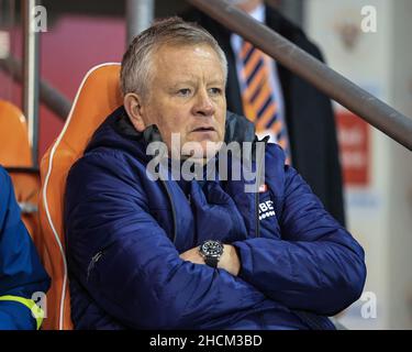 Blackpool, Großbritannien. 29th Dez 2021. Chris Wilder Manager von Middlesbrough während des Spiels in Blackpool, Großbritannien am 12/29/2021. (Foto von Mark Cosgrove/News Images/Sipa USA) Quelle: SIPA USA/Alamy Live News Stockfoto