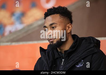 Blackpool, Großbritannien. 29th Dez 2021. Grant ward #18 of Blackpool in Blackpool, Vereinigtes Königreich am 12/29/2021. (Foto von Mark Cosgrove/News Images/Sipa USA) Quelle: SIPA USA/Alamy Live News Stockfoto