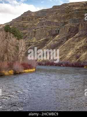 Yakima River Canyon im Spätherbst, WA Stockfoto