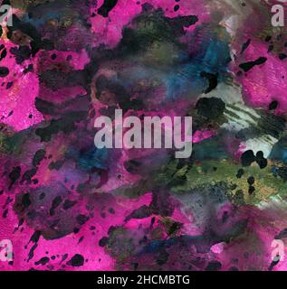 Einfacher abstrakter Aquarell, Tierdruck. Graffiti mit himmelgebürstetem Grunge. Blau-rosa Krawatte Farbstoff Boho. Ideal für Hintergründe, Tapeten, Umschläge und Verpackungen, Geschenkpapier. Stockfoto