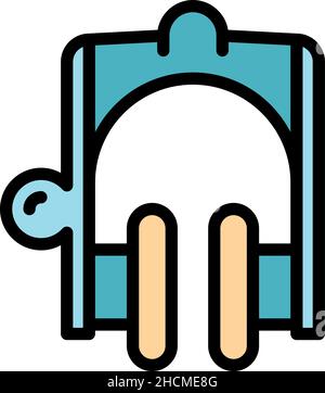 Symbol für Fahrradreparatur der Vorderradaufhängung. Outline Fahrrad Reparatur Vorderradaufhängung Vektor Symbol Farbe flach isoliert Stock Vektor