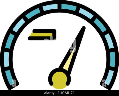 Symbol für die Internetgeschwindigkeitsprüfung. Umriss Internet Speed Check Vektor Symbol Farbe flach isoliert Stock Vektor