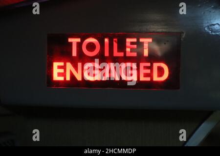 Verlobt Toilette Schild auf einem alten BOAC Flugzeug Stockfoto