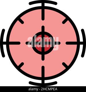 Symbol für den Fokuspunkt. Kontur Fokus Vektor Symbol Farbe flach isoliert Stock Vektor