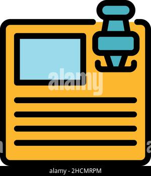 Symbol für Glaubwürdigkeit im Internet. Skizzieren Online Glaubwürdigkeit Vektor Symbol Farbe flach isoliert Stock Vektor