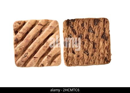 Chocolate Chip Biscuit isoliert auf weißem Hintergrund mit Beschneidungspfad Stockfoto
