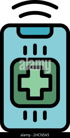 Apothekenkartensymbol. Umriss Apothekenkarte Vektor Symbol Farbe flach isoliert Stock Vektor