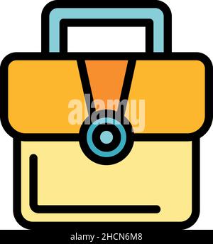 Dokument Aktenkoffer-Symbol. Umriss Dokumente Aktenkoffer Vektor Symbol Farbe flach isoliert Stock Vektor