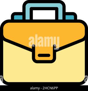 Symbol für den Job-Aktenkoffer. Umriss Job Aktenkoffer Vektor Symbol Farbe flach isoliert Stock Vektor