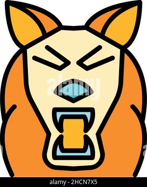 Symbol des Zoowolfs. Kontur Zoo Wolf Vektor Symbol Farbe flach isoliert Stock Vektor