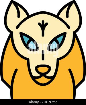 Maskottchen Wolf Ikone. Umriss Maskottchen Wolf Vektor Symbol Farbe flach isoliert Stock Vektor