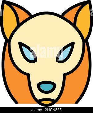 Tribal Wolf Ikone. Kontur Tribal Wolf Vektor Symbol Farbe flach isoliert Stock Vektor