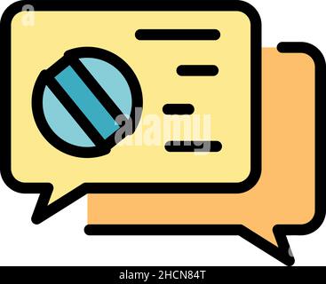 Symbol für Medizin-Chat. Umriss Medizin Chat Vektor Symbol Farbe flach isoliert Stock Vektor