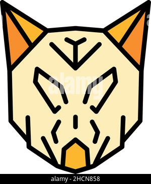 Nordische Wolf-Ikone. Kontur nordischen Wolf Vektor Symbol Farbe flach isoliert Stock Vektor
