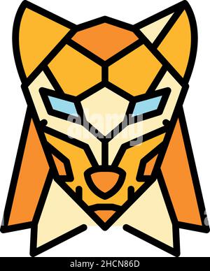 Symbol für abstrakten Wolf. Kontur abstrakt Wolf Vektor Symbol Farbe flach isoliert Stock Vektor