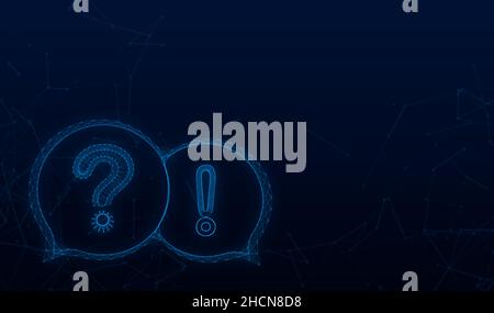 Banner für Fragen und Antworten. Megaphon-Banner. Webdesign. Vektorgrafik Stock Vektor