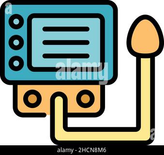 Symbol für medizinisches Gerät des Untersuchungsventilators. Kontur Untersuchung Beatmungsgerät medizinische Maschine Vektor Symbol Farbe flach isoliert Stock Vektor