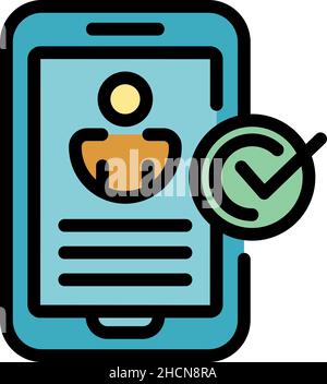 Symbol für die Online-Talentsuche. Übersicht Online-Talent suchen Vektor Symbol Farbe flach isoliert Stock Vektor