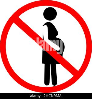 Schwangeren nicht erlaubt, verboten für Schwangeren roten Kreis Straßenschild transparenten Hintergrund Stock Vektor