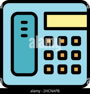 Telefonsymbol für Hausarzt. Umriss Hausarzt Telefon Vektor Symbol Farbe flach isoliert Stock Vektor