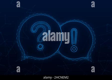 Banner für Fragen und Antworten. Megaphon-Banner. Webdesign. Vektorgrafik Stock Vektor