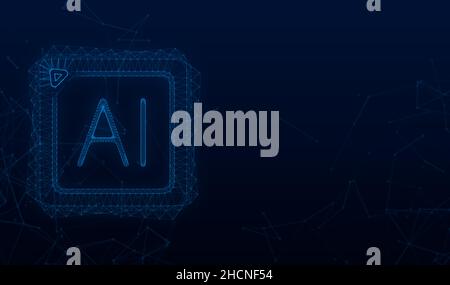 Landing Page für künstliche Intelligenz. AI-Symbol. Vektorgrafik Stock Vektor