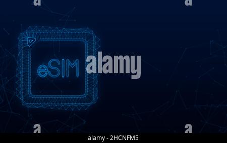 ESIM Embedded SIM Karte Symbol Symbol Konzept. Neue Chip mobile Mobilfunktechnologie. Vektorgrafik Stock Vektor