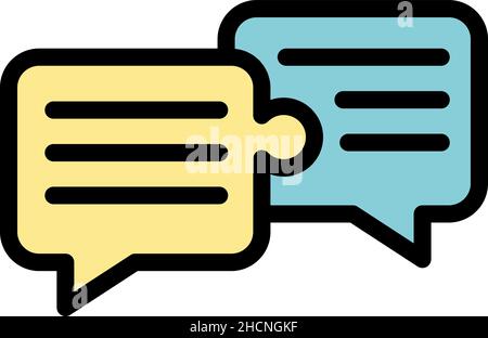 Symbol für Chat-Unterhaltung für geschäftliche Zusammenarbeit. Skizzieren Business Collaboration Chat Konversation Vektor Symbolfarbe flach isoliert Stock Vektor