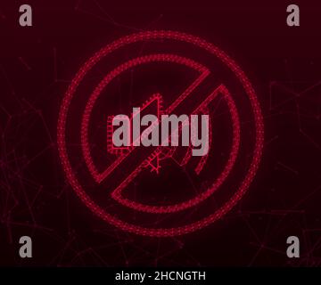 Telefon ohne Ton. Neonsymbol. Telefonanruf. Mobiltelefon-Symbol. Vektorgrafik Stock Vektor