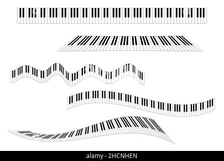 Piano Keyboard Variations Kollektion - Vektor Illustration Stock Vektor