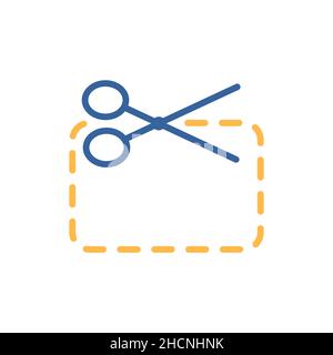 Symbol für das flache Schneiden des Coupons. E-Commerce-Zeichen. Graph-Symbol für Ihr Website-Design, Logo, App, UI. Vektorgrafik, EPS10. Stock Vektor